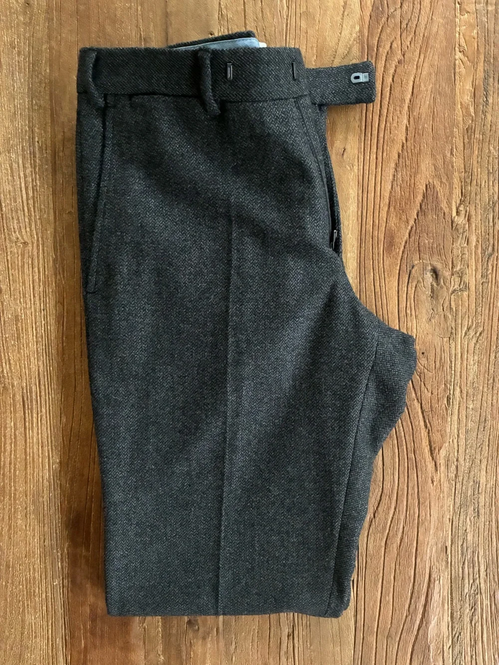 Taylor Stitch Telegraph Trouser in Charcoal Wool Herringbone size 29x32Huckberry